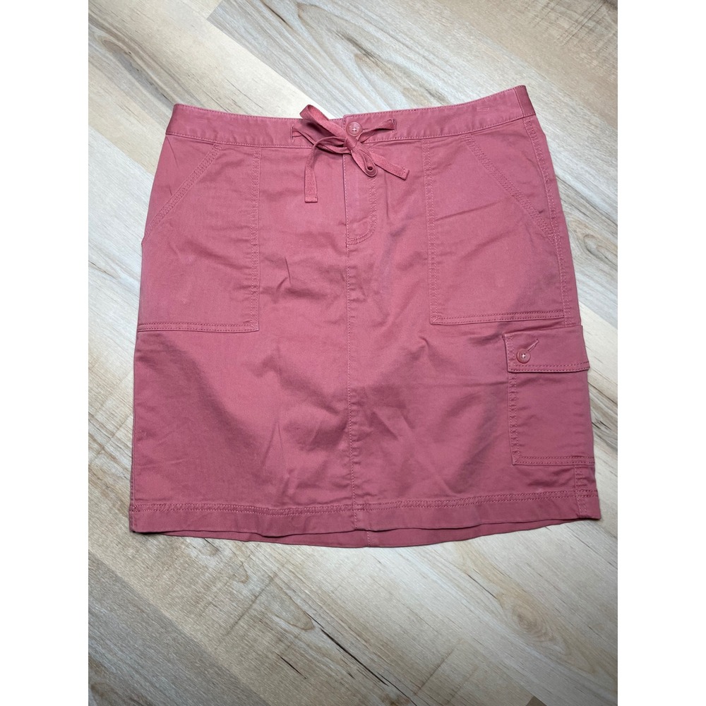 LL Bean Favorite Fit Cargo Skirt Pink Cotton Stretch Petite size 6 outdoor - Picture 7 of 10